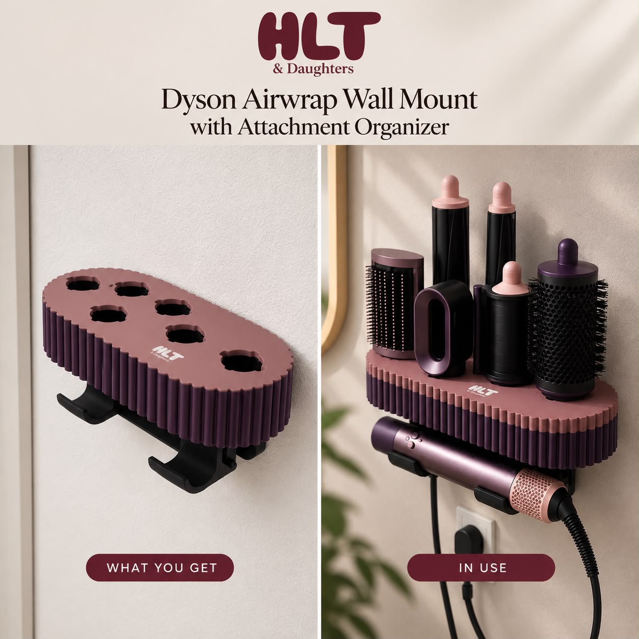 Dyson Airwrap Wall Mount with Attachment Organizer 1