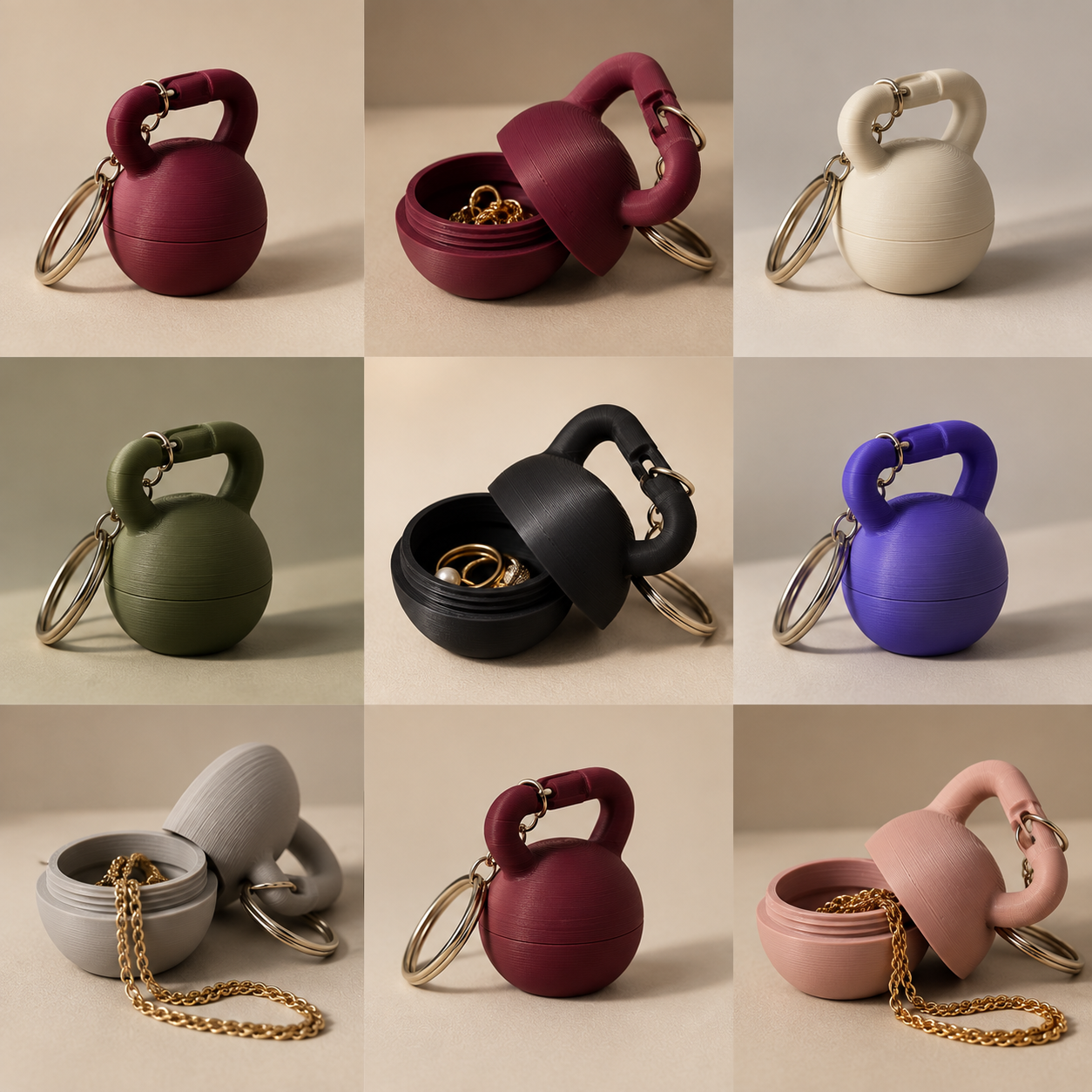 Gym Kettlebell Keychain 3