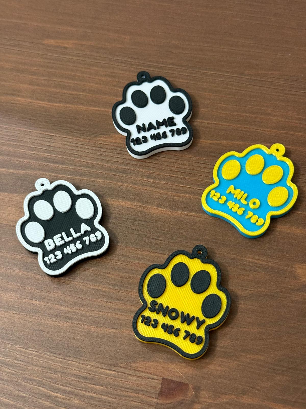 Custom Paw Pet ID Tag 2