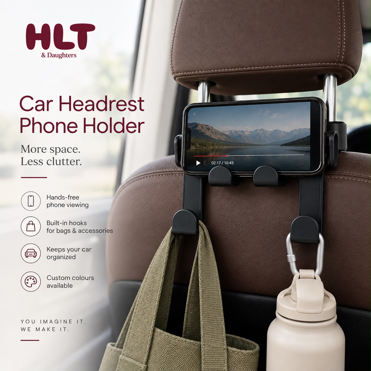 Car Headrest Phone & Utility Holder 1